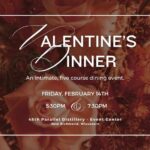 Valentine's Dinner flier with a background of roses