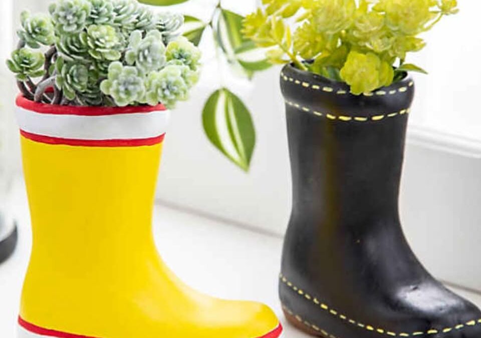 DIY Workshop:  Paint a Ceramic Rain Boot Planter