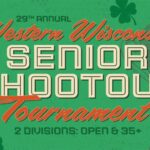 red and green flier for the senior shootout