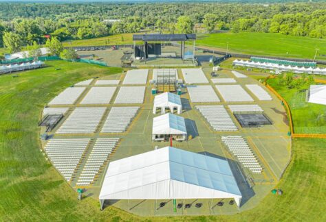 An ariel view of the Somerset Amphitheater