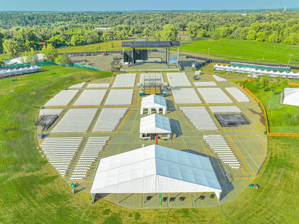 An ariel view of the Somerset Amphitheater