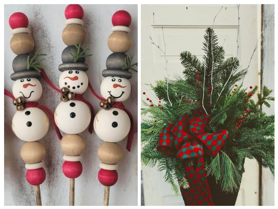 two holiday themed crafts.