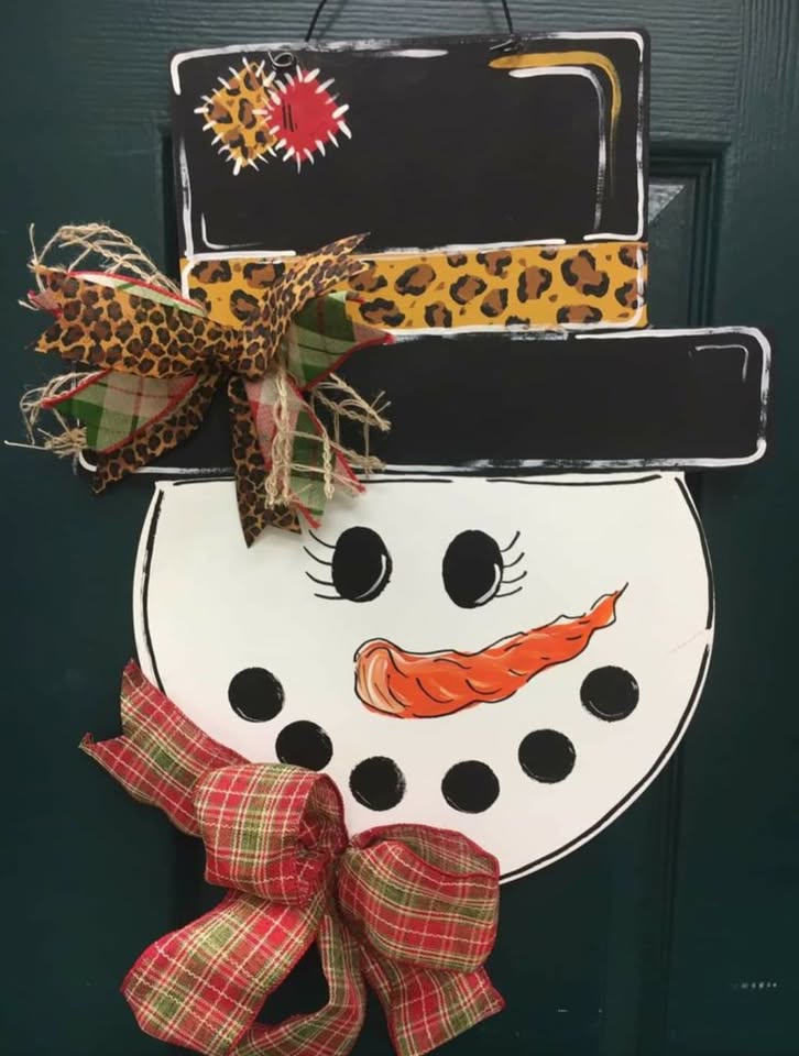 Decorative wooden snowman