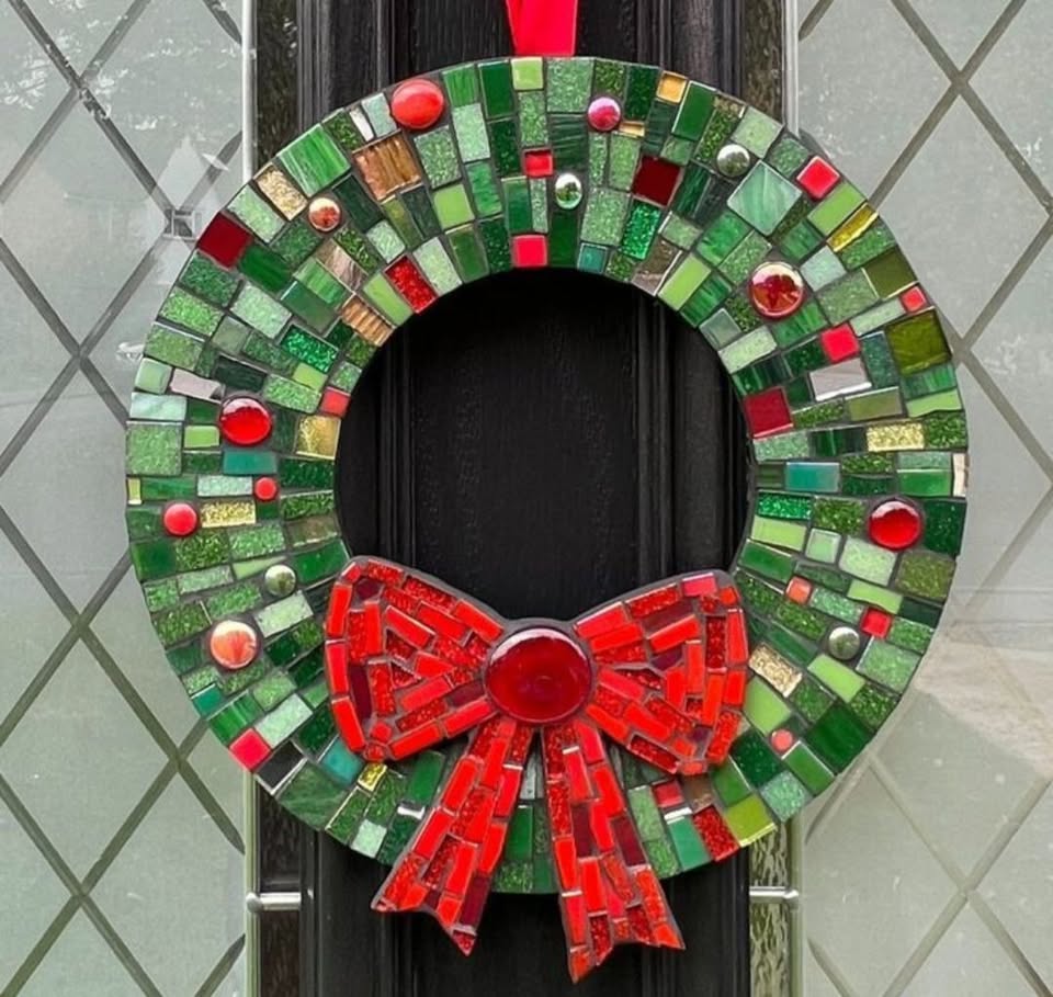 A tile christmas wreath