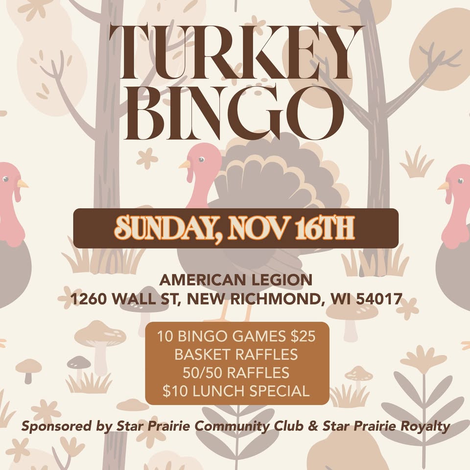 turkey bingo event flier