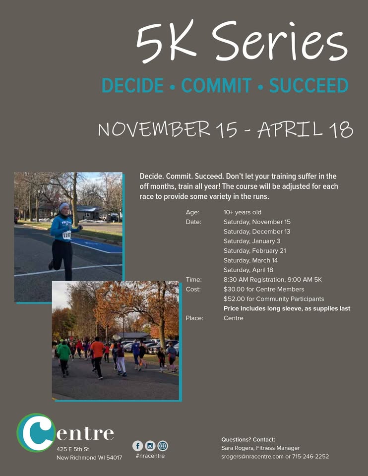 On the upper left hand side of the photo there is a woman running and on the bottom left side there is a group of people running