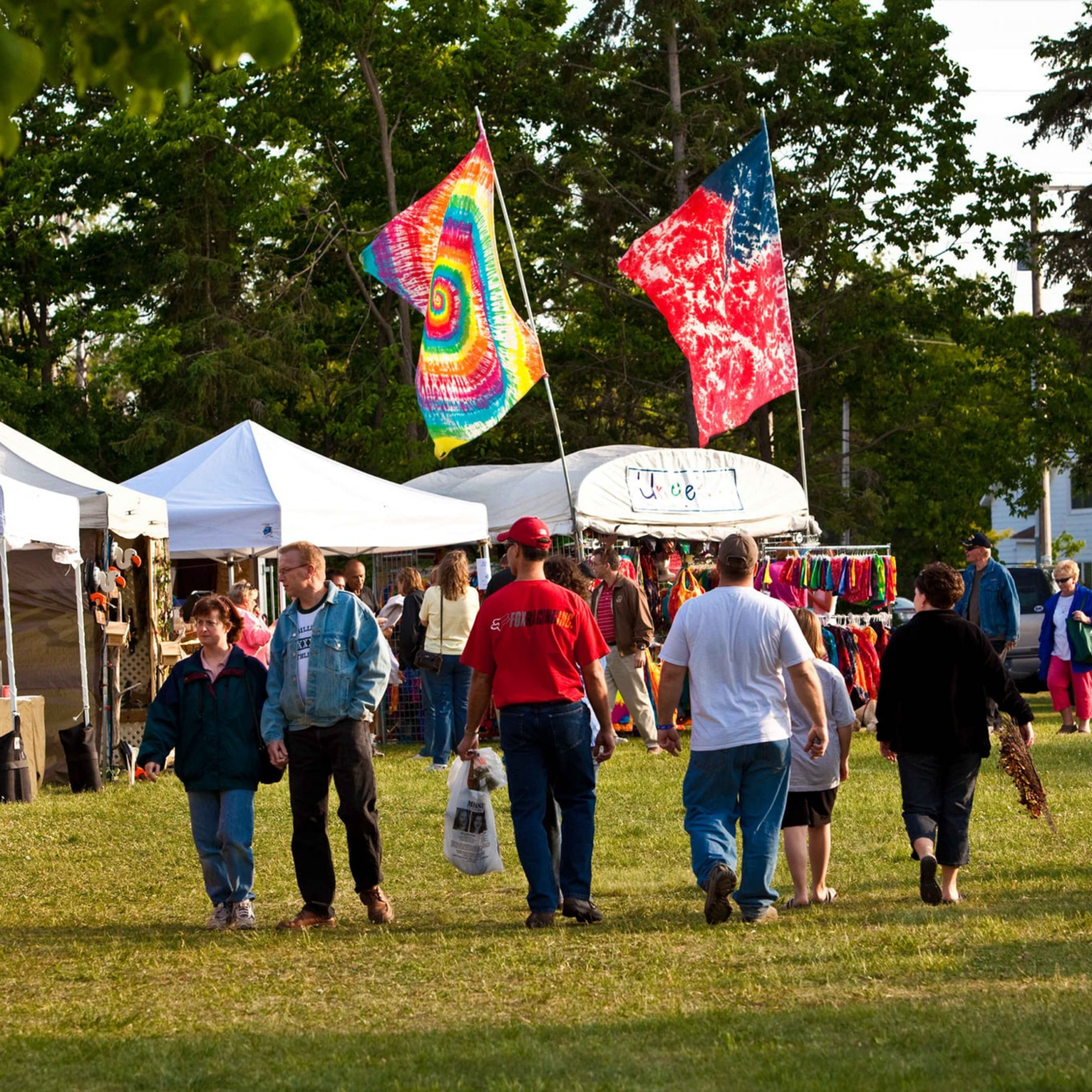 A vibrant, sunny day at Park Art Fair.
