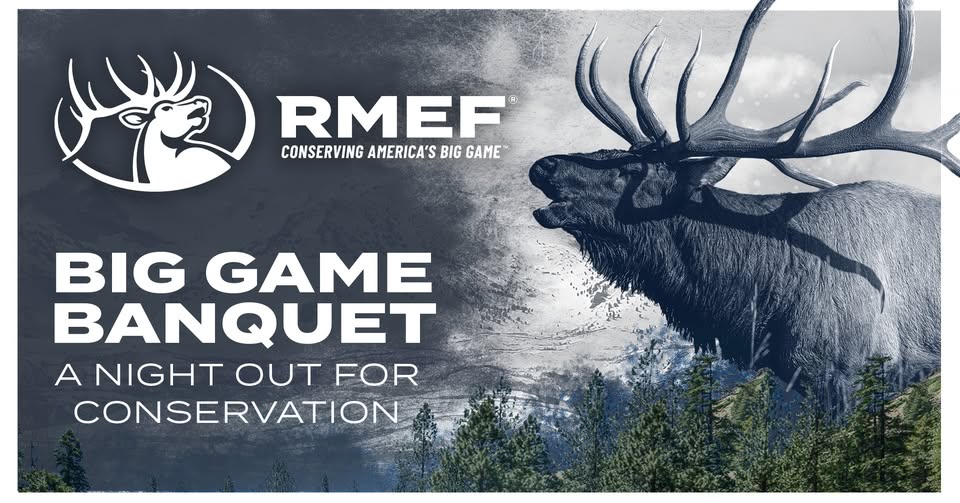 A poster with a elk on it and the event information on it.
