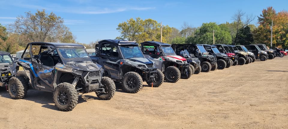 A row of UTVs