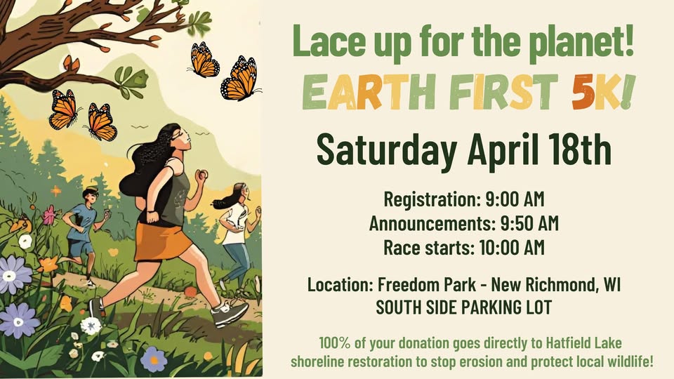 A poster showing people running or walking while enjoying the outdoors.