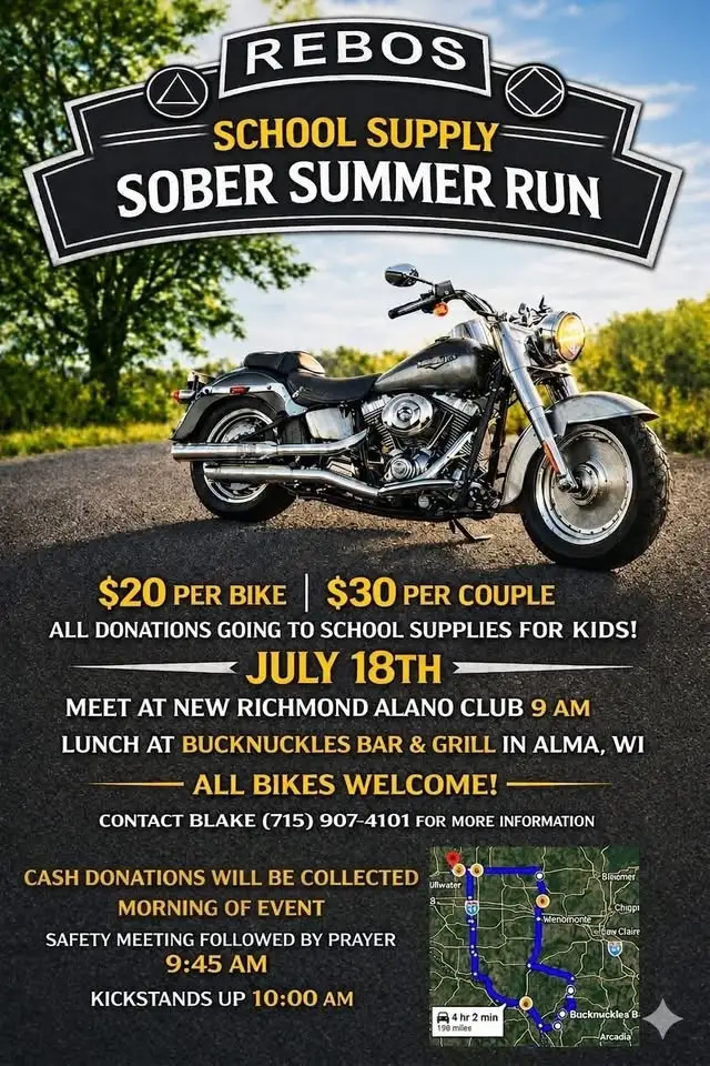 Sober summer ride event flier