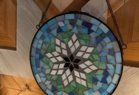 a glass mosaic suncatcher