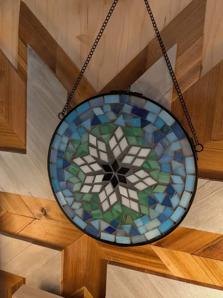 a glass mosaic suncatcher