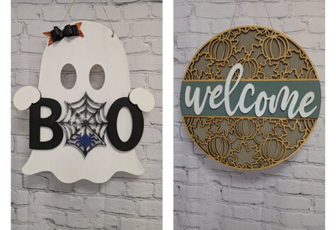A ghost sign and a welcome sign
