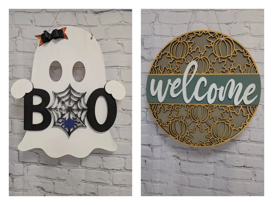 A ghost sign and a welcome sign