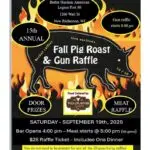fall pig roast and gun raffle event flier