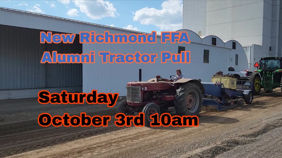 a tractor outside the feed mill in New Richmond, WI