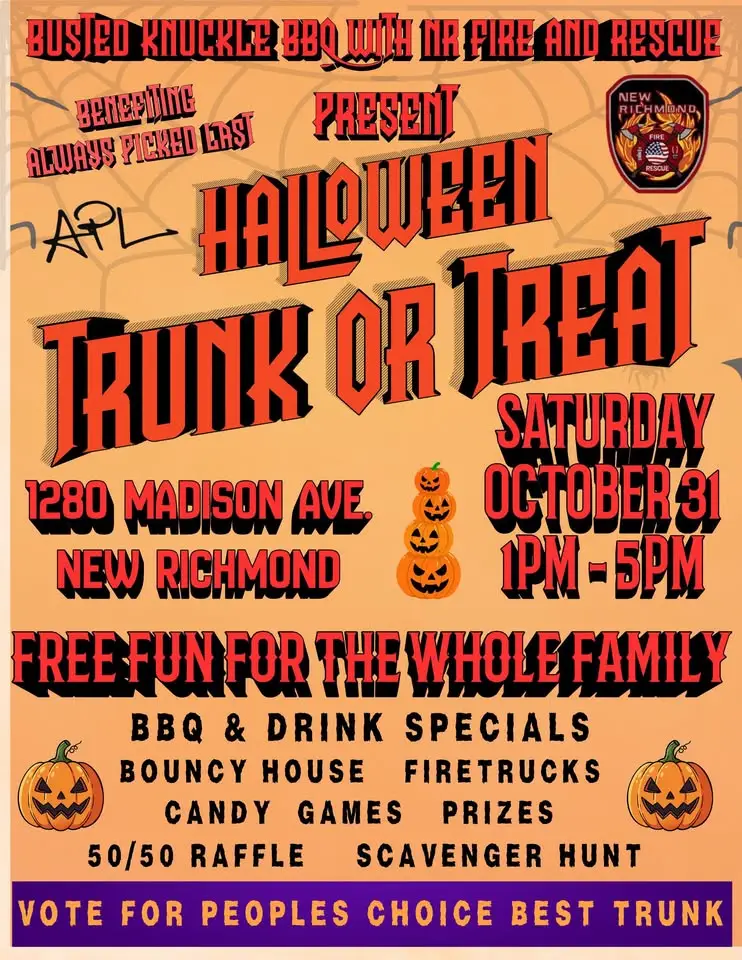 Busted Knuckle trunk or treat event flier