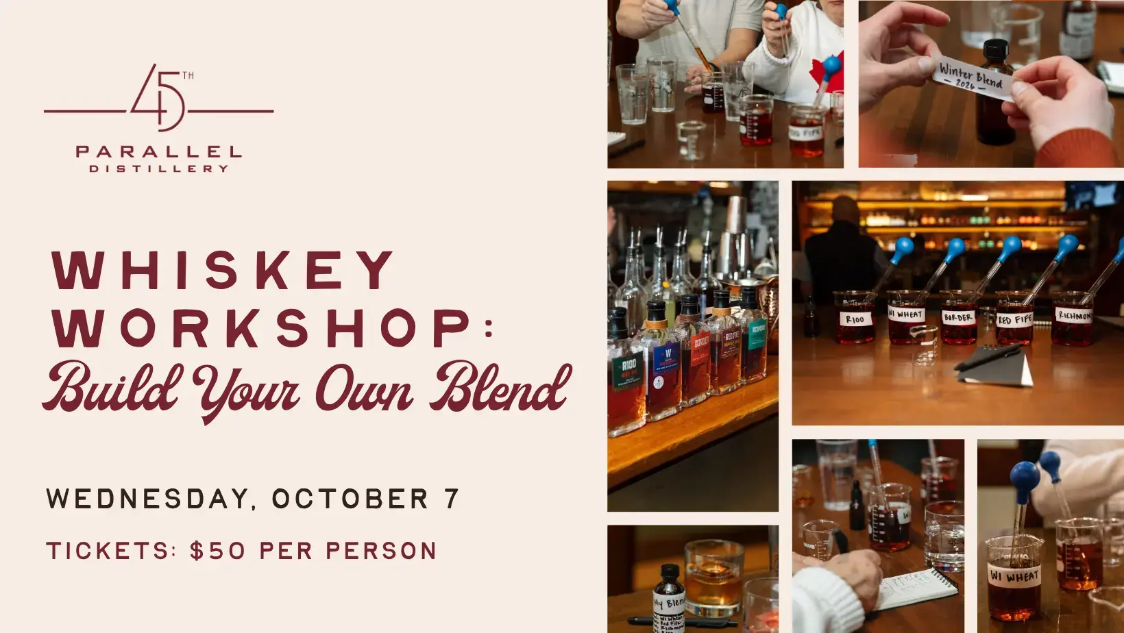 Whiskey workshop event flier