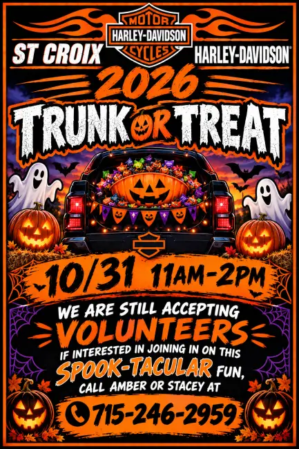 Harley Davidson Trunk or Treat event flier