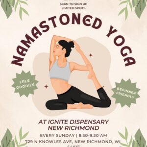 Event flier for Namastoned Yoga