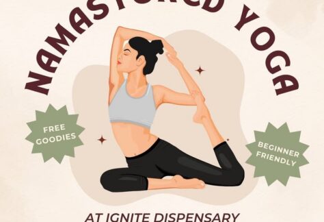 Event flier for Namastoned Yoga