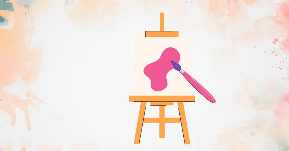 A drawing of a canvas on an easal.